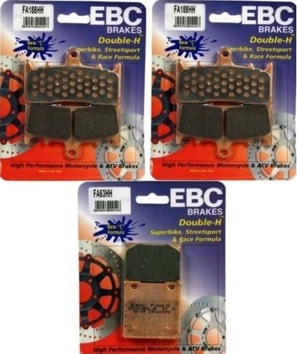 EBC HH Pastillas de freno delanteras + traseras (3 juegos) Suzuki GSXR1300 Hayabusa/FA188HH + FA63HH 1999-2007