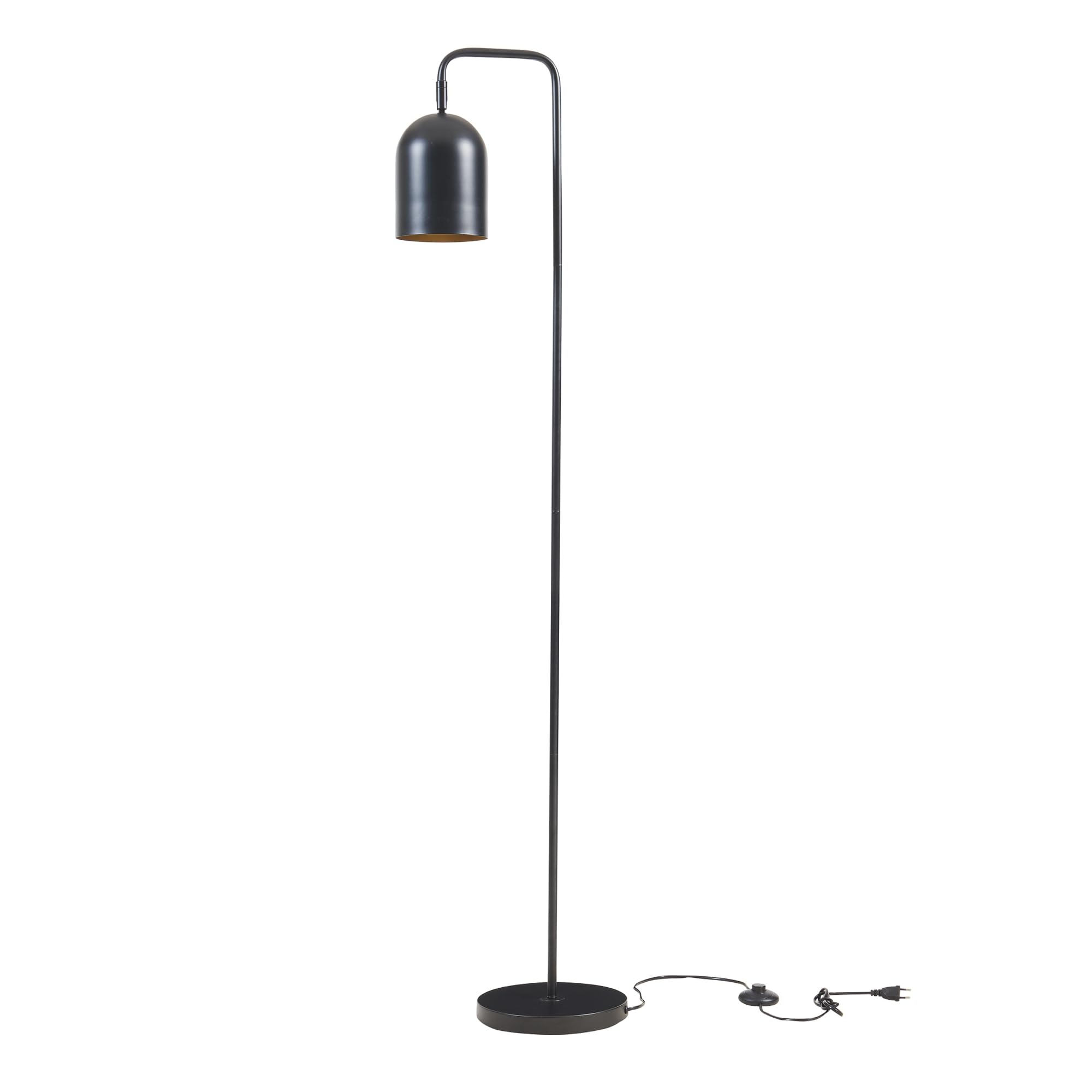 lux.pro Lámpara de pie Barnard Lámpara de Suelo con Pantalla para Salón Despacho Dormitorio Oficina Estilo Moderno Metal 159 cm - Negro