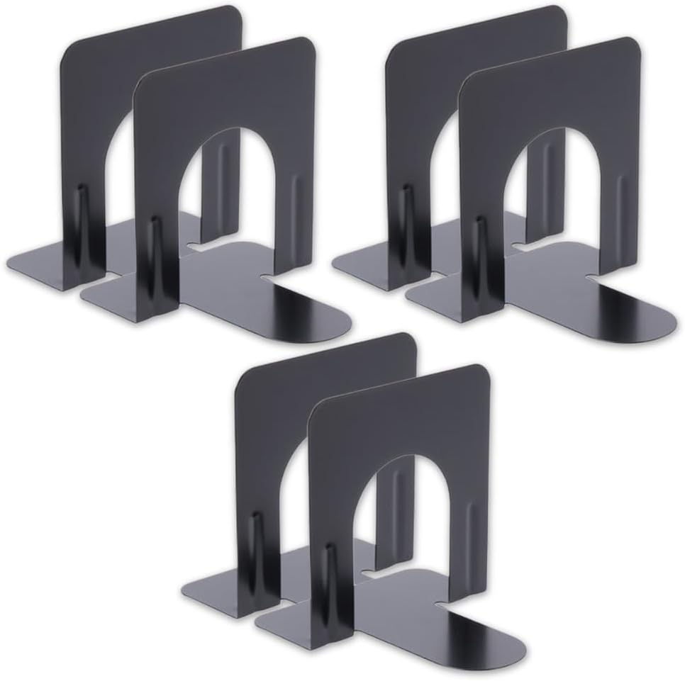 HappyHapi 20 Pcs Metal Bookends, Large Book Ends Supports, Heavy Duty Bookends for
