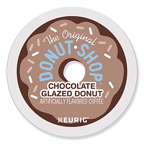 Donut House Collection Chocolate Glazed Donut, Single-Serve Keurig K-Cup Pods, Flavored Light Roast Coffee, 24 Count