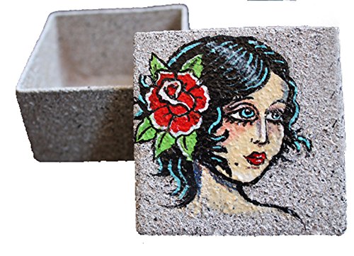 Tattoo Flash Art Pinup Roses Jewelry Guitar Pick Trinket Gift Box Retro Kitsch Traditional Americana One of a kind Original Art