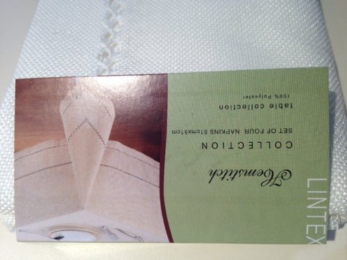LintexHemstich Set of 4 Napkins, White