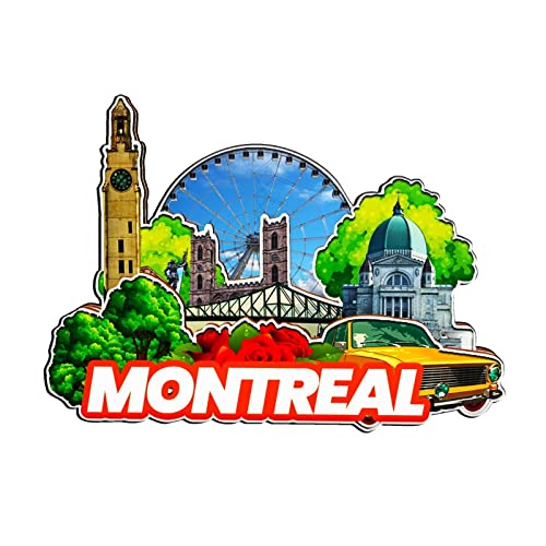 Aimant de réfrigérateur Montréal Canada en bois 3D monuments de voyage souvenir décoration fait main -1308