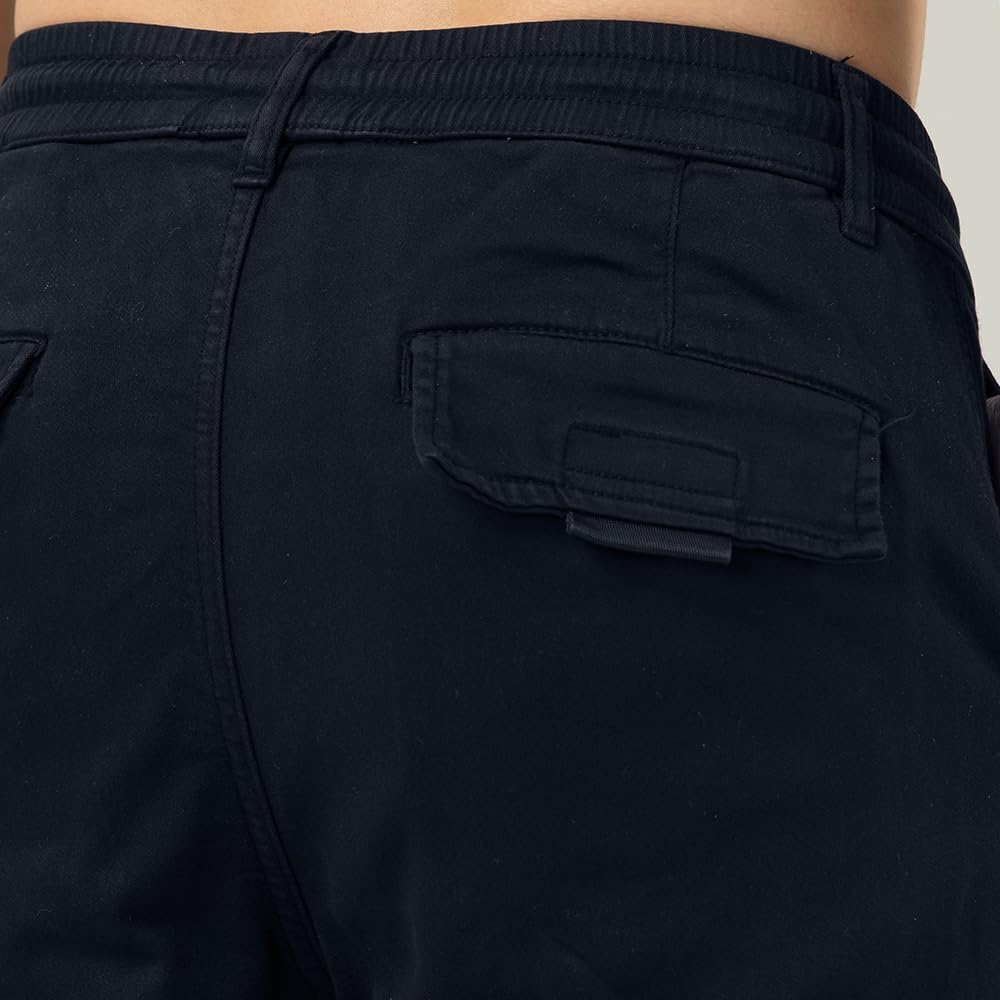 TONY BACKER Pantaloni Cargo Uomo in Maglia di Cotone Multitasche Laterali Casual e Chiusura Coulisse e i Lacci nella Vita 7905