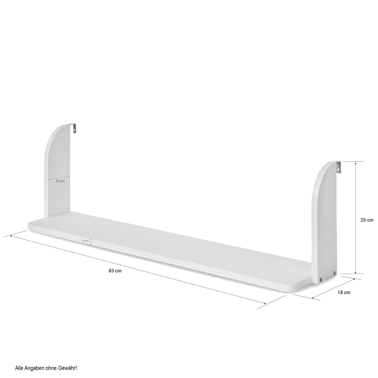 Homestyle4u 1906 Einhängeregal Hochbett Weiss Holz | Hängeregal für Kinderbett, 1 Ablage