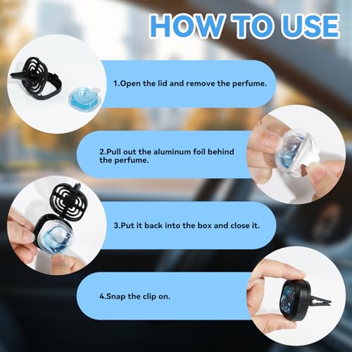 Image of SCENTORINI Car Air Freshener Vent Clips, 3 Vent Clips &12 Refills, New Car, Lavender, Sea Breeze Scent, Auto Fresheners for Men Women, Long Lasting Automotive Air Fresheners for Car Odor Eliminator