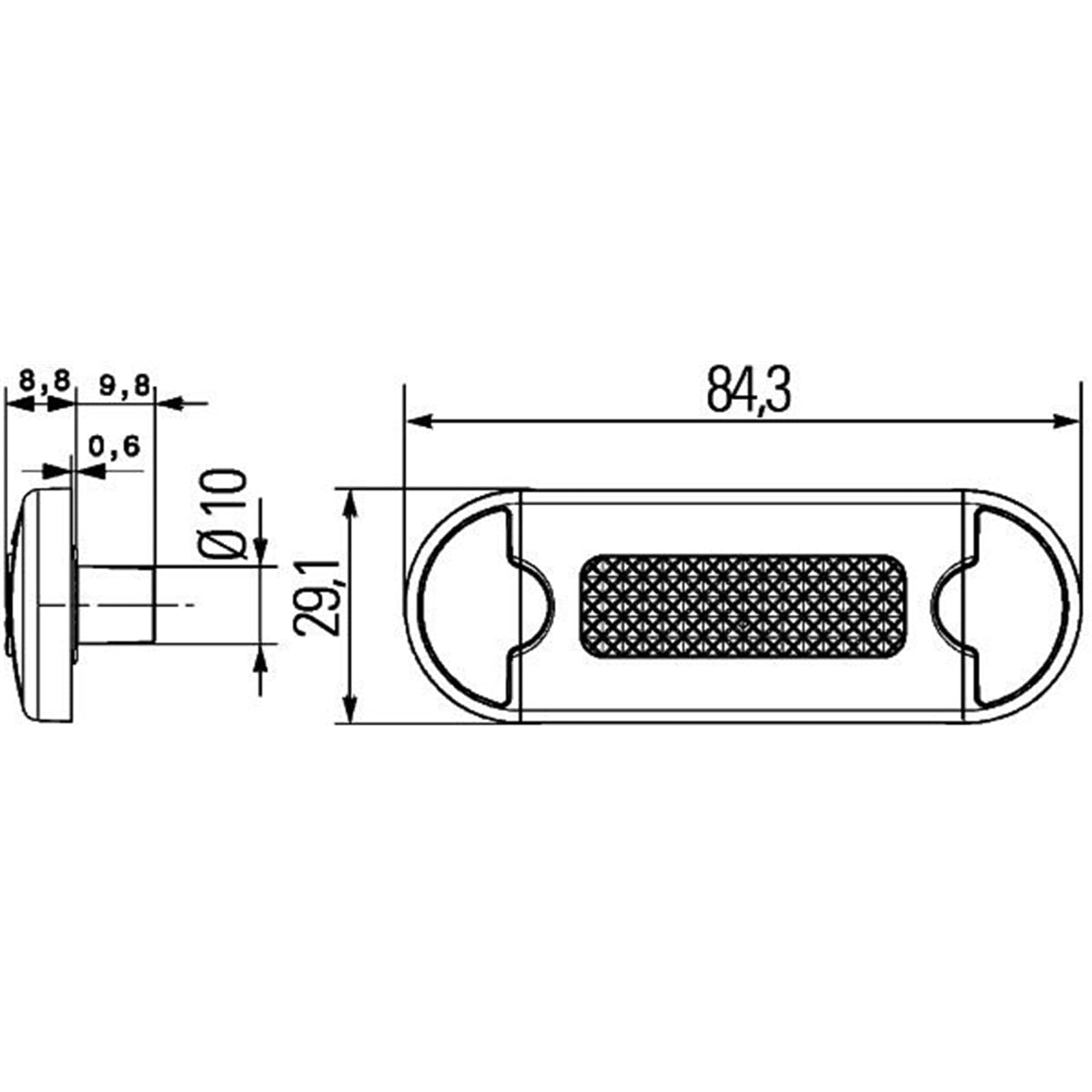 Hella 2PF 959 855-241 Positionsleuchte - Begrenzungsleuchte - Anhänger - Wohnwagen - DuraLED S - LED - 24/12V - Einbau/Schraubanschluss - ECE - Kabel: 2500mm - Stecker: offene Kabelenden