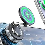 CloudValley 15W für MagSafe Handyhalterung Auto mit Ladefunktion Upgrade-Gel-Saugnapf – Geeignet für Raue Oberflächen, Automobilinstrumententafeln, Frontscheiben, 360° Drehbar, Klappbar, Lade Schutz