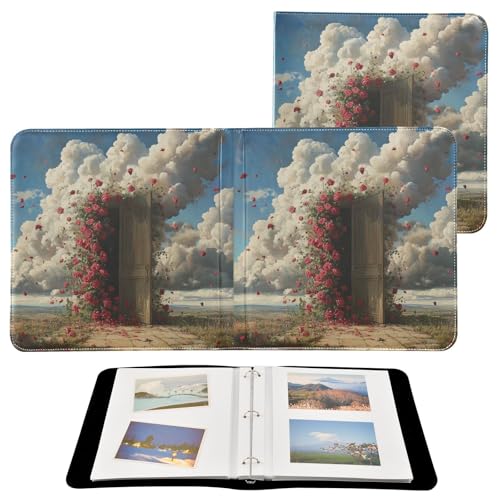 Álbum de fotos con adhesivo autoreposicionable, cuaderno scrapbooking DIY, cubierta de PU Leather rose, con 3 anillas, 40 páginas, tamaño 8x10 para recuerdos miniatura 2