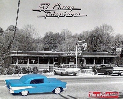Teléfono clásico cableado Black '57 Chevy miniatura 1