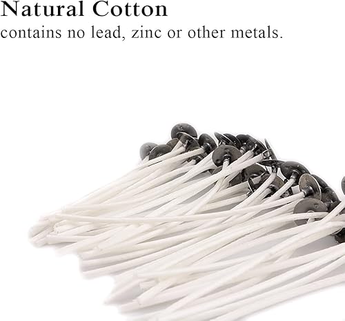 Miniatura 5 de EricX Light 100 mechas de algodón para velas, 3.5 pulgadas, preencerada y núcleo de algodón, para hacer velas, bricolaje de velas