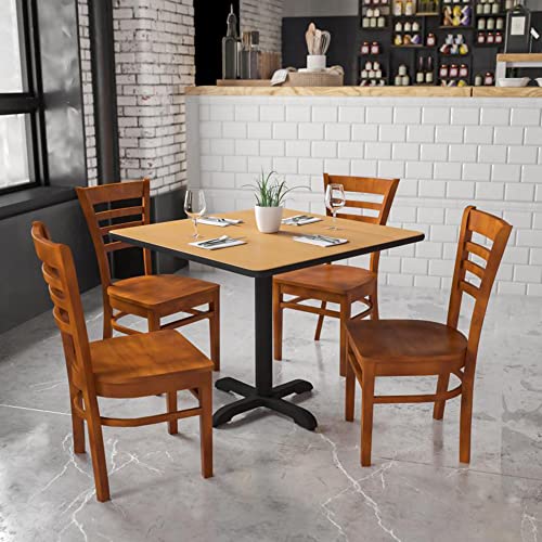 Image of Flash Furniture HERCULES Series Ladder Back Cherry Wood Restaurant Chair