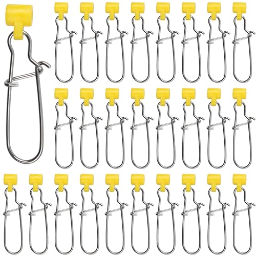 Ligne de pêche tressée SILANON jaune robuste avec mousqueton de sécurité 60pcs