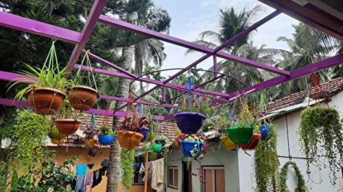 Plant Hanger Pack of 6,Hanging Plant pots Indoor Outdoor, Nylon Rope 22 inch (White)