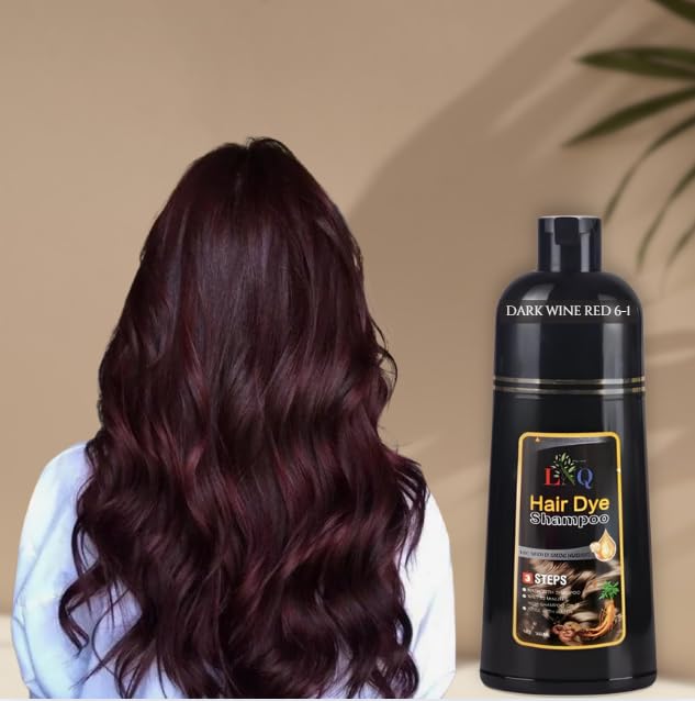Champú con Tinte Natural 6 en 1 de Ginseng La Niquereña – Cubre Canas, Fortalece y Da Brillo | Tinte Capilar con Extractos Naturales (Tinto Vino