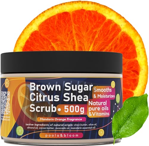 Exfoliante Cacao Exfoliante Corporal Chocolate con Manteca de Karité y Aceite de Almendra para Piel Suave y Radiante 500g Aroma a Mandarina Ideal para Todo Tipo Piel