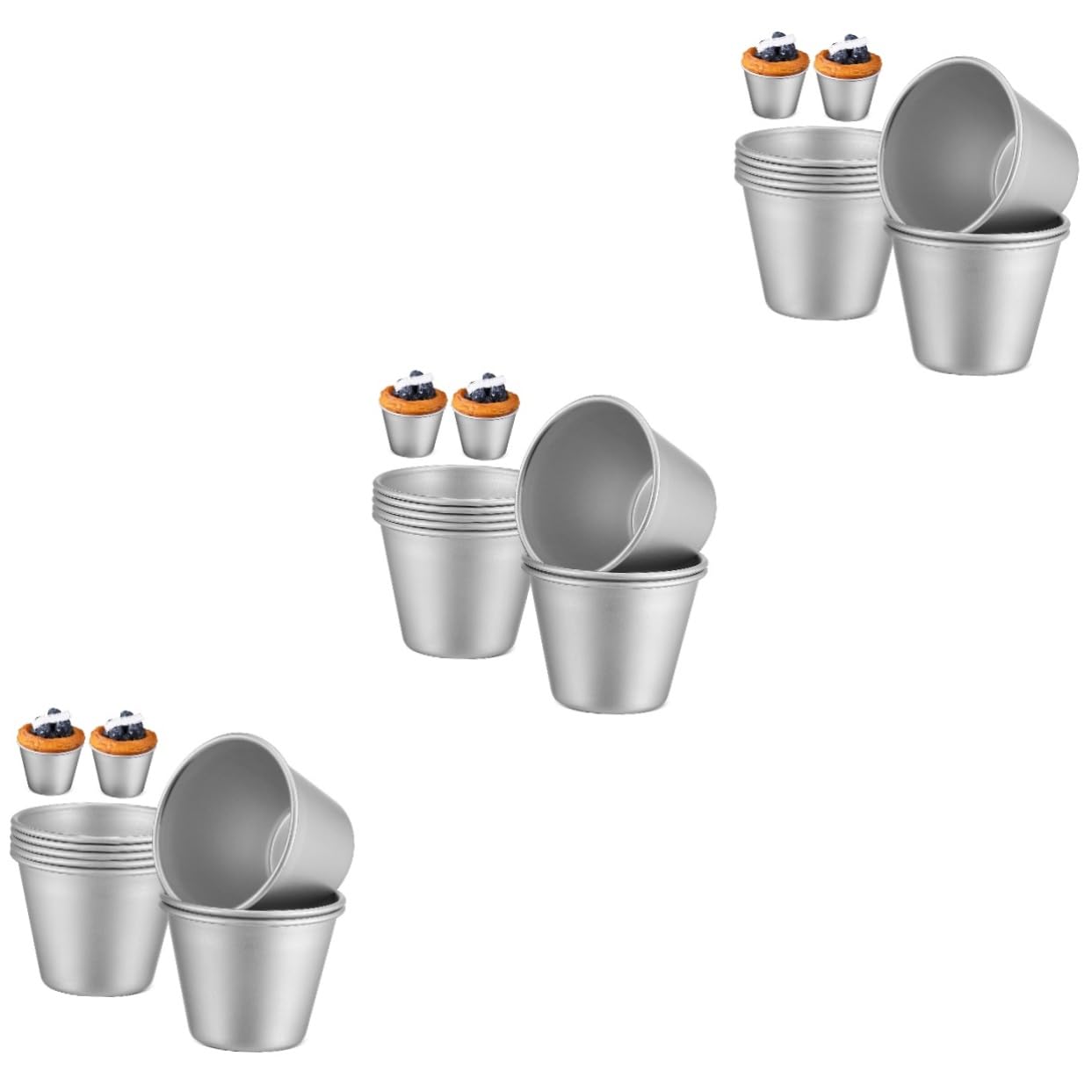 Amosfun Lot De 3 Moules À Gâteaux En Aluminium Haute Résistance Caissettes À Muffins Moules À Muffins Moules De Cuisson Polyvalents 8 Pièces X 3