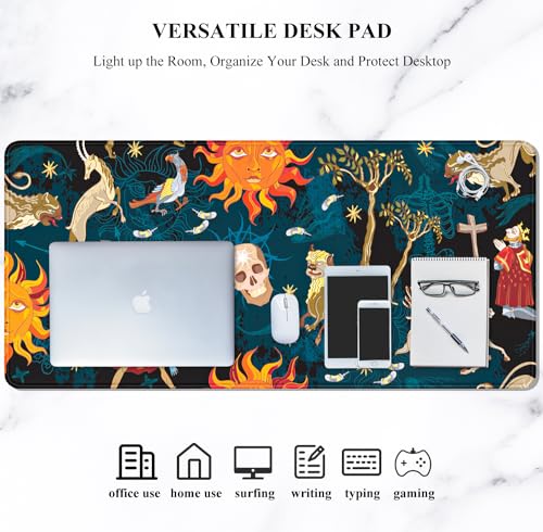 Image of Auhoahsil Large Gaming Mouse Pad, XL 31.5 x 11.8 in Desk Mat, Stop Killing