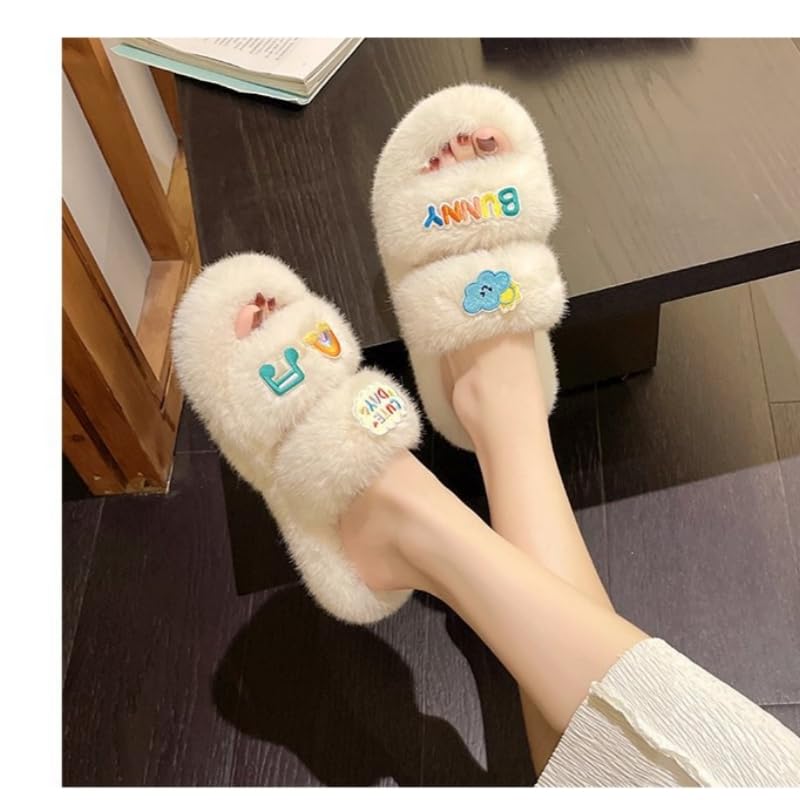 Women's Winter Thick-Soled Slippers - Cozy Artificial Plush Indoor/Outdoor House Shoes with Warm Lining4
