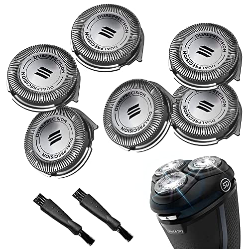 SH30 Replacement Heads for Philips Norelco Electric Shaver Series 3000, 2000, 1000 and S738 Click and Style Electric Razor for S1560 Sh30/52 Durable Sharp Comfortcut Replacement Blade,Brush Pack of 6