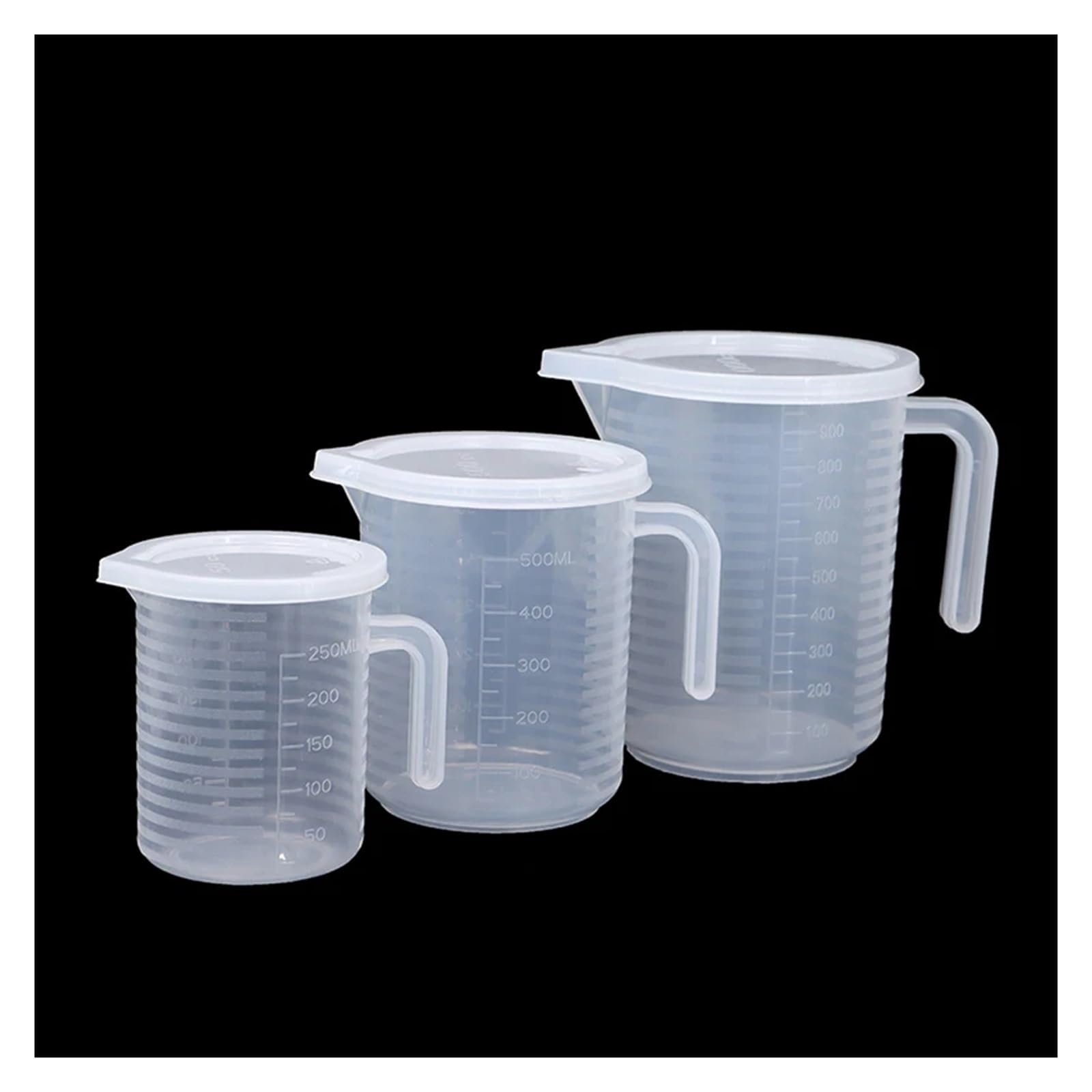 Messbecher 3Pcs 300ml/500ml/1000ml/3500ml/5000ml Kunststoff Flüssigkeit Messbecher Krug gießen Ausguss Oberfläche Mit Deckel Mess Werkzeug(5000ml)
