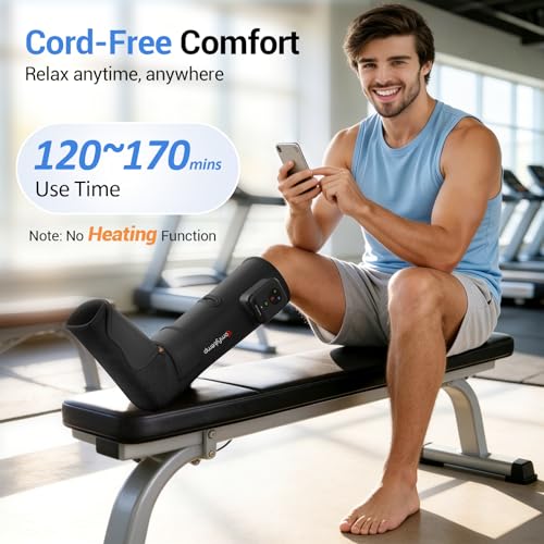 Image of Comfytemp Cordless Air Compression Leg Massager for Circulation and Pain Relief FSA, Portable Foot and Calf Compression Boot for Swelling, HSA Eligible, Ideal for Mom Dad (1 Pack, Fits Calf 13 inch~19 inch)
