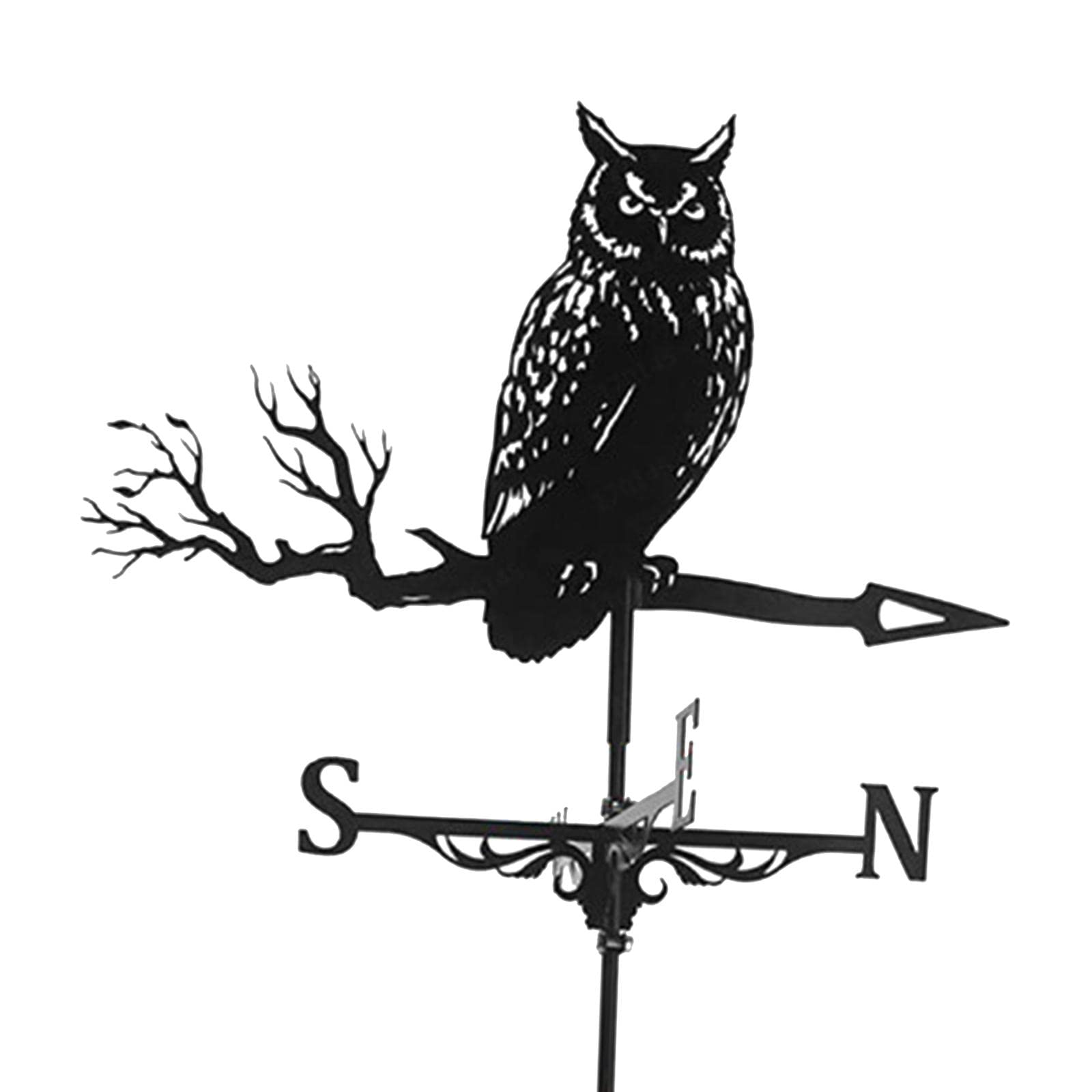THE STYLE SUTRA® Retro Iron Black Owl Weathervane Fence Mount Weather Vane Barn Ornament-image-23