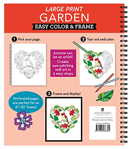 Large Print Easy Color & Frame - Garden (Stress Free Coloring Book) 2 Large Print Easy Color & Frame - Garden (Stress Free Coloring Book) - Image 3
