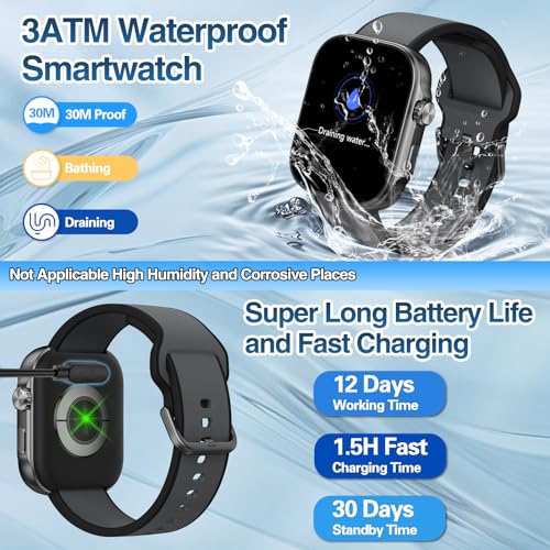 Gzc Smart Watches For Men/Women,1.99 Inch Bluetooth Call Smartwatches,Ai Voice Control 100+ Sports Fitness Tracker,100+Diy Dails 3Atm Waterproof Watch,Heart Rate/Sleep/Spo2 Monitor Compatible For Ios/Android thumb #7