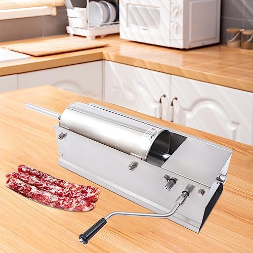 Relleno de salchichas de acero inoxidable, relleno manual de salchichas para uso doméstico y comercial, fácil de usar y limpiar