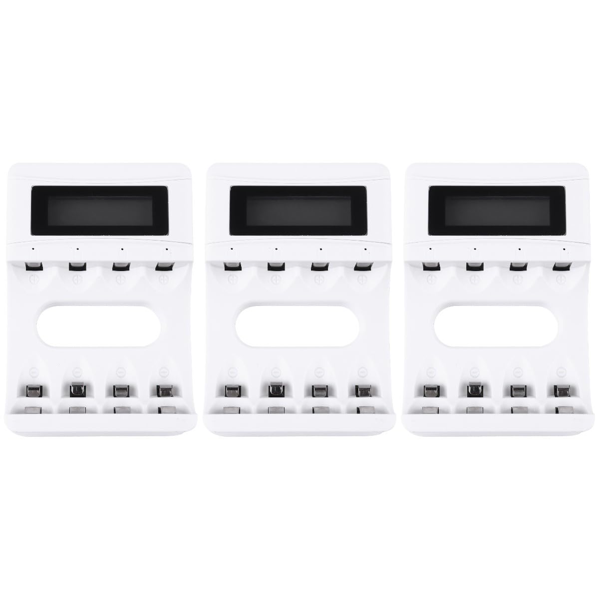 HEMOTON 3piezas Cargador De Batería LCD Inteligente Ranuras y Pantalla Carga USB para Baterías Recargables AA AAA Protección De Sobrecarga y Temperatura