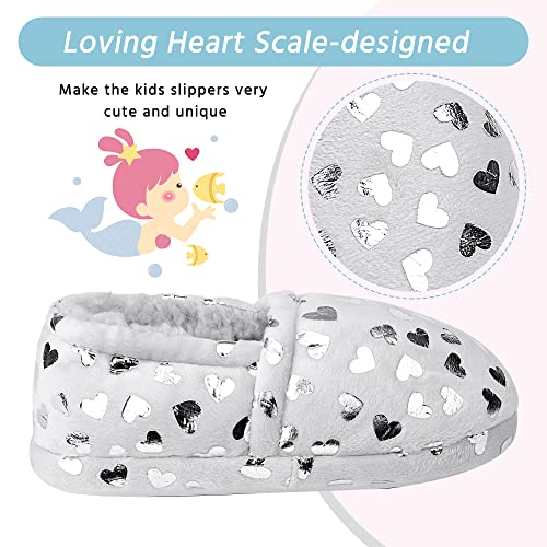 Harebell Girls Slippers Fuzzy Plush Lining House Slippers For Toddler Memory Foam Bedroom Shoes With Anti-Slip Sole Grey 2 #TOP2