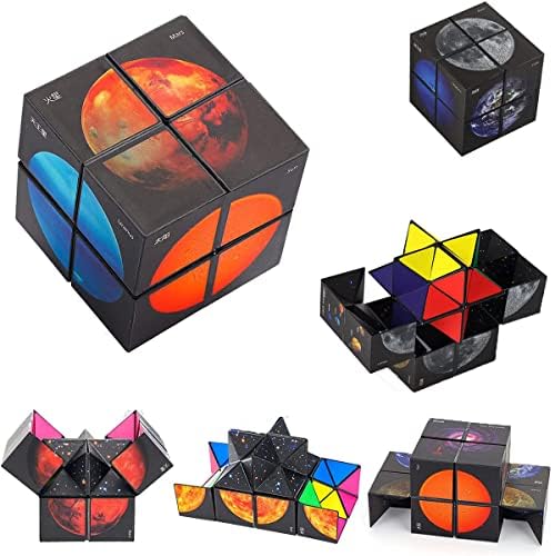 2 in 1 Magic Star Cube,3D Infinity Cube Autism Toys for Kids Gifts, Creative Decompression Presents Toys for Age 6 7 8 9 10 11 12 Year Old Boys Girls Kids – Puzzle Game (Planet)