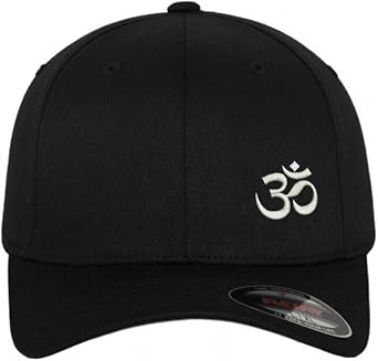 OM Yoga Symbol Embroidered Flex fit Baseball Cap- Black Cap, Fitted Cap