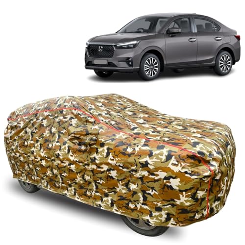 Image of GROOFOO Car Cover Compatible with Honda Amaze | Camouflage, Waterproof, Dustproof, UV Protection | Military Jungle Design | Custom Fit, Triple Stitched | All Weather Body Cover
