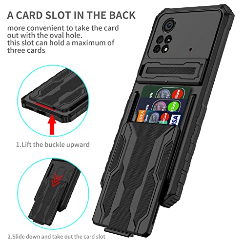 Capa Capinha Anti Impacto para Xiaomi POCO X4 Pro 5G Suporte para Cartão (Xiaomi POCO X4 Pro 5G, Pre
