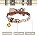 PUPTECK Puppy Collar with Bell XXS Dog Collar Charm Adjustable Bowtie Soft Leather for Cats Kittens Extra Small Dogs 2 Packs