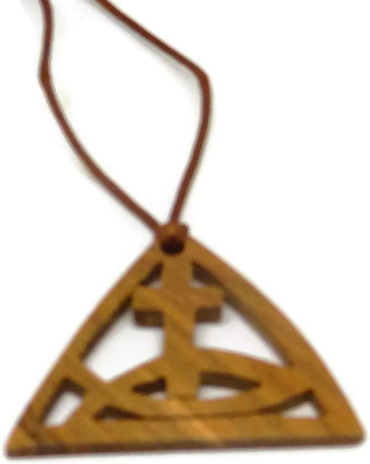 Ichthys Cross Tabgha Olive Wood Pendant (v3) HJW