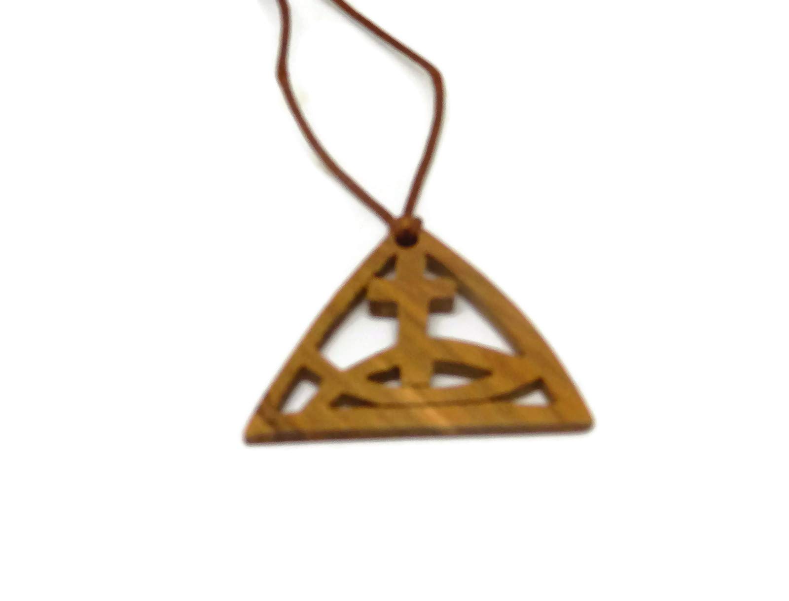 Ichthys Cross Tabgha Olive Wood Pendant (v3) HJW