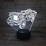 jeep alternator 1.3D visuelles kreatives Licht: 3D-Vision, das Licht selbst ist flach, es ist eine innovative Lampe mit künstlerischer Atmosphäre, die bei Nachtbeleuchtung wie eine geätzte 3D-Linie aussieht Schlaf besser!