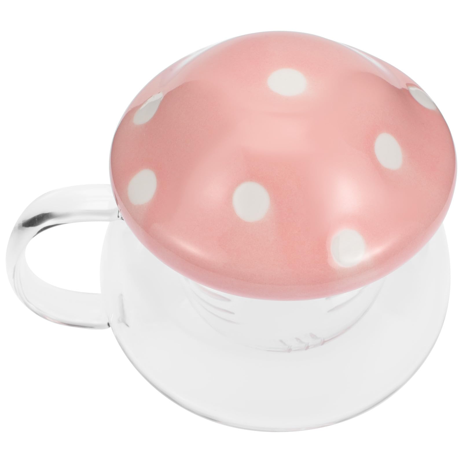 COLLBATH Teetassen Satz Niedliches Design 300ml Fassungsvermögen Pilzförmiges aus Keramik und Glas mit Tee Infuser Hitzebeständig für Zuhause und Büro
