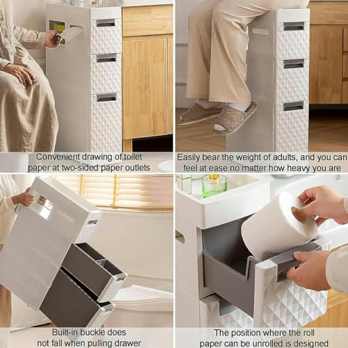 Mobiletto Alto da Bagno Bianco da Pavimento, salvaspazio, angolare, per Cucina, Soggiorno e Camera da Letto, Elegante e Funzionale, con Ampio Spazio di archiviazione.