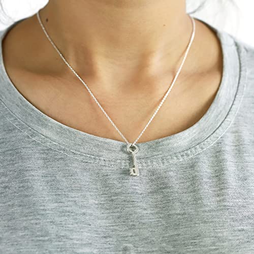 Boma Jewelry Sterling Silver Key Pendant Necklace, 18 Inches2