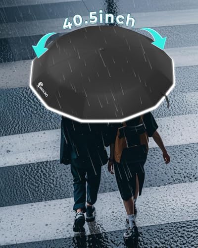 Image of ANYCHO Umbrella for Men, Wind & Rain Resistant Umbrellas 3 Fold for Women, Automatic Umbrellas with UV Protection, Folding Umbrella for Travel with 36 Sturdy Ribs