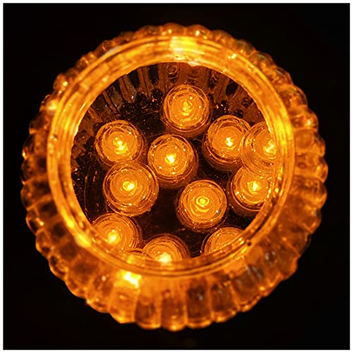 Image of Bright LED Battery Operated Flameless Tea Light, Submersible Tea Candle Waterproof Decorations Underwater Vase Light for Party & Wedding, Pack of 12 (Orange)