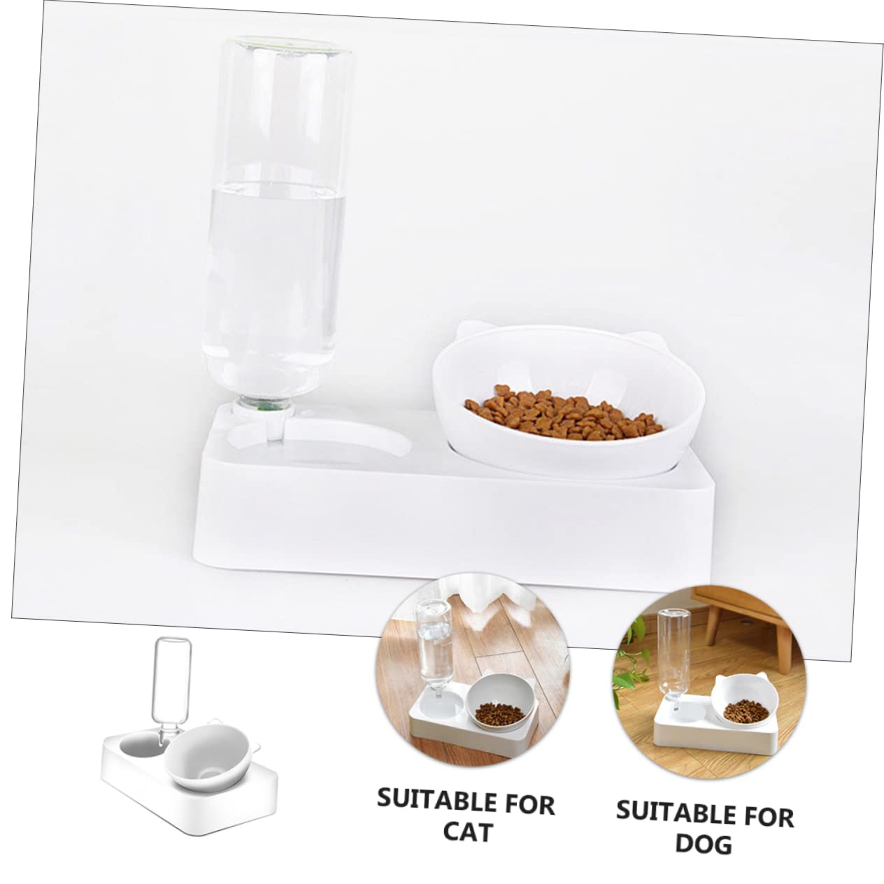 Ciotola Rialzata Anti-rovesciamento per Gatto e Pet in Pp | Bianco, Design Ispessito, Bevande e Pappa Quotidiane, 1 Pezzo per Casa