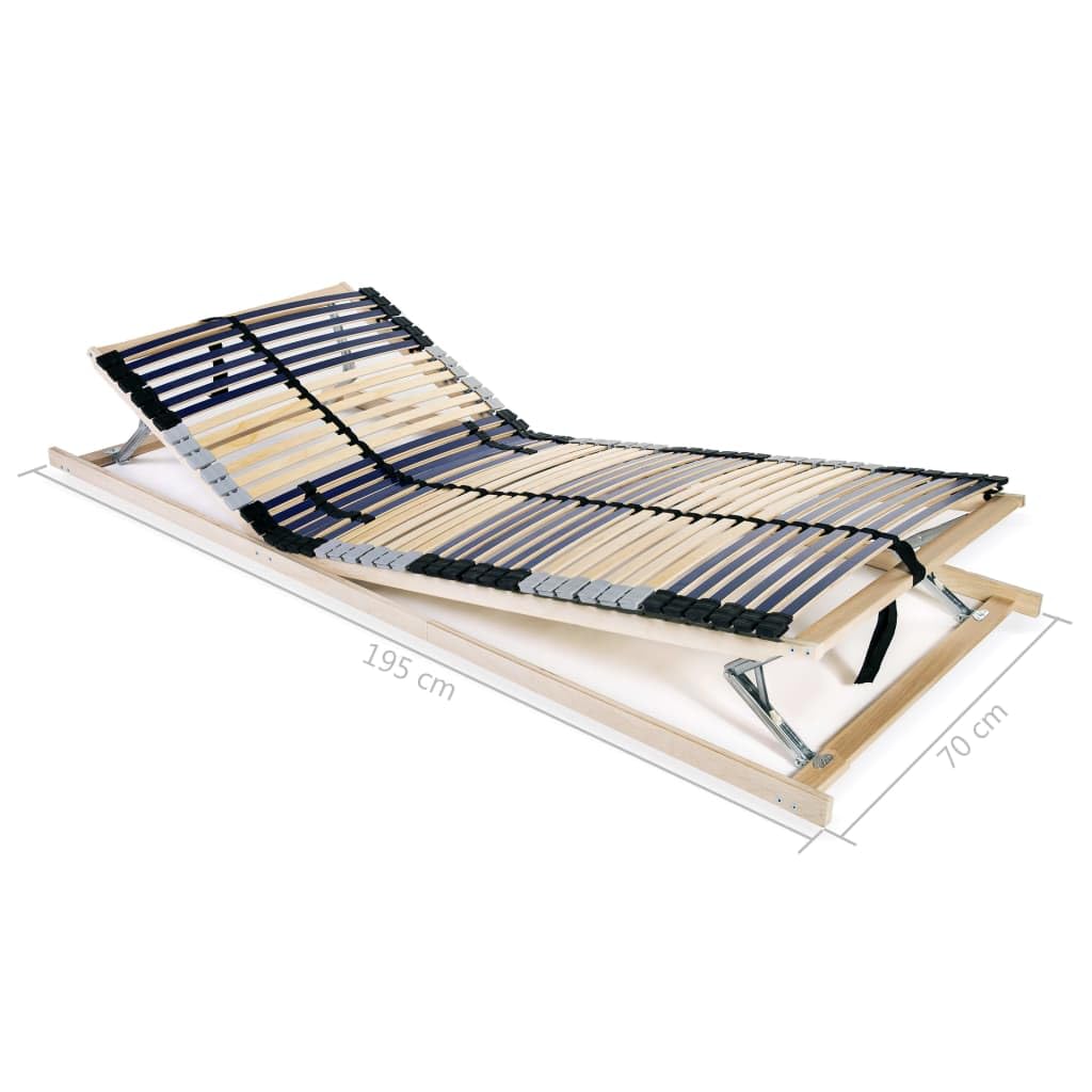 vidaXL Sommier à Lattes sans Matelas avec 42 Lattes 7 Zones 70x200 cm