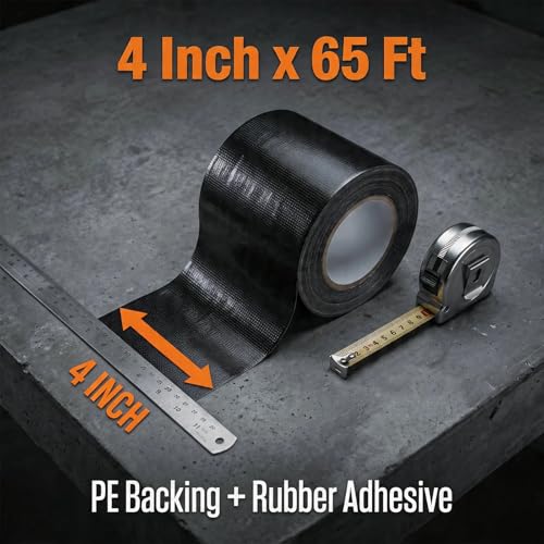 Image of Super Strong Duct Tape 8 Inch x 32 Feet Multi-Purpose Heavy Duty Waterproof Duct Tape for Crafts & Home Improvement, Black