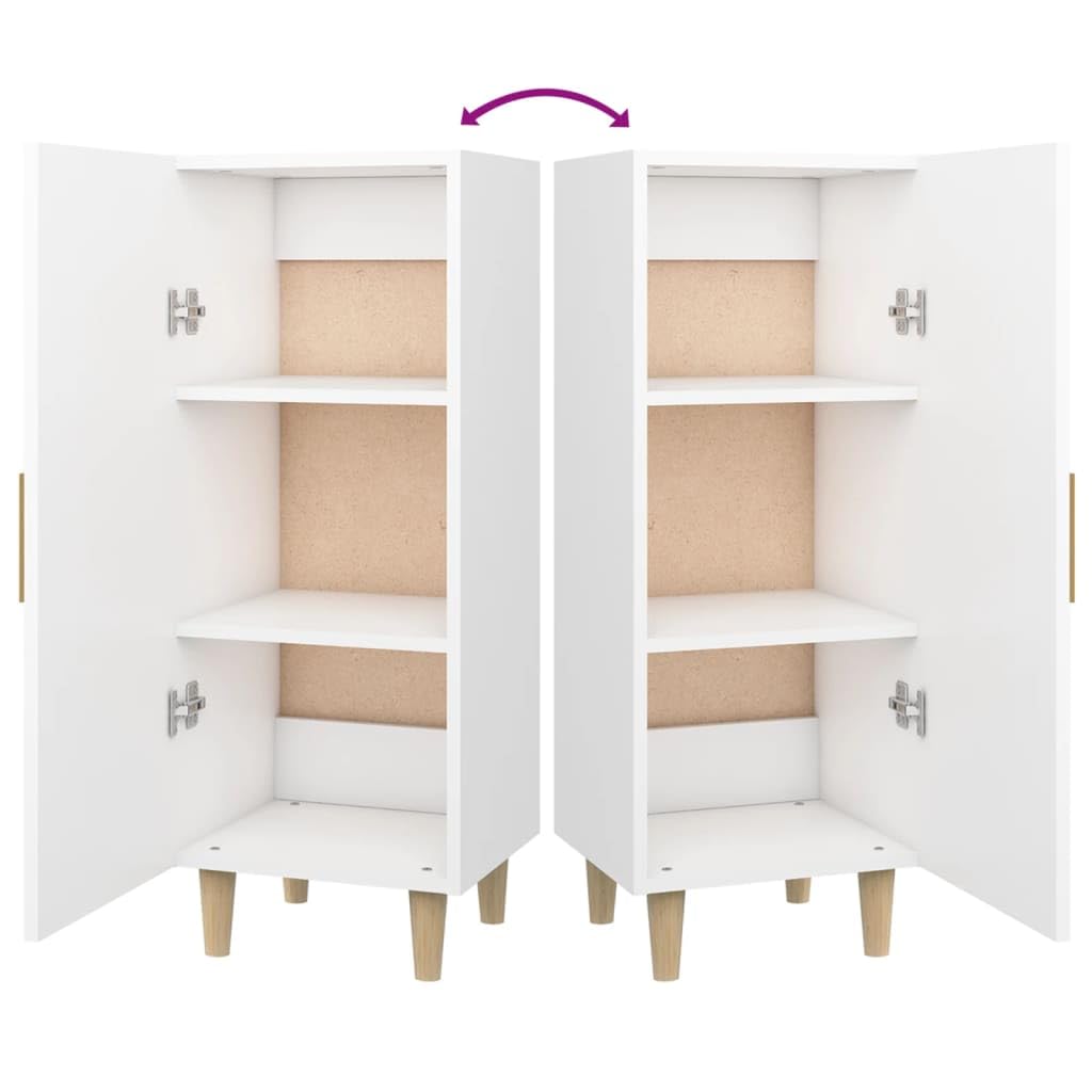 vidaXL Buffet Armoire Latérale Meuble de Rangement Organisateur de Maison Salon Salle de Séjour Intérieur Blanc 34,5x34x90 cm Bois d'Ingénierie