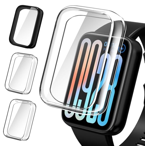 ivoler 3 Piezas Funda con Protector de Pantalla para Xiaomi Smart Band 9 Pro/Xiaomi Mi Band 9 Pro, Protección Completa Carcasa Delgado Suave TPU Anti Arañazos Case, 2 Transparente + 1 Negro